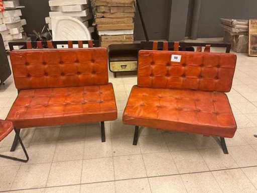 Metalen zitbank (2x)