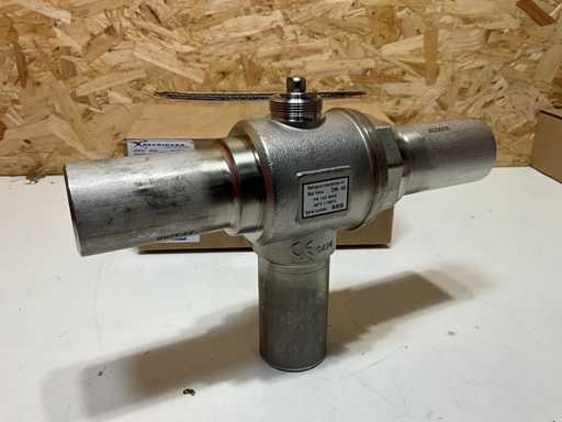 Refrigera BV31YD40X0104 Ball Valve 3-Way CO2 Stainless Steel DN40 ODS 130 bar V-PORT