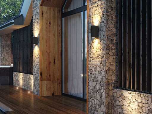 Wandlamp GU10 duo fitting waterdicht (8x)