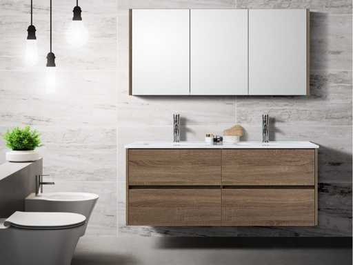 Elberti - Set mobilier de baie din lemn - 120 cm