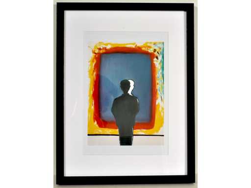 Roger Raveel - reflection on the reflection in colours saturated - offset