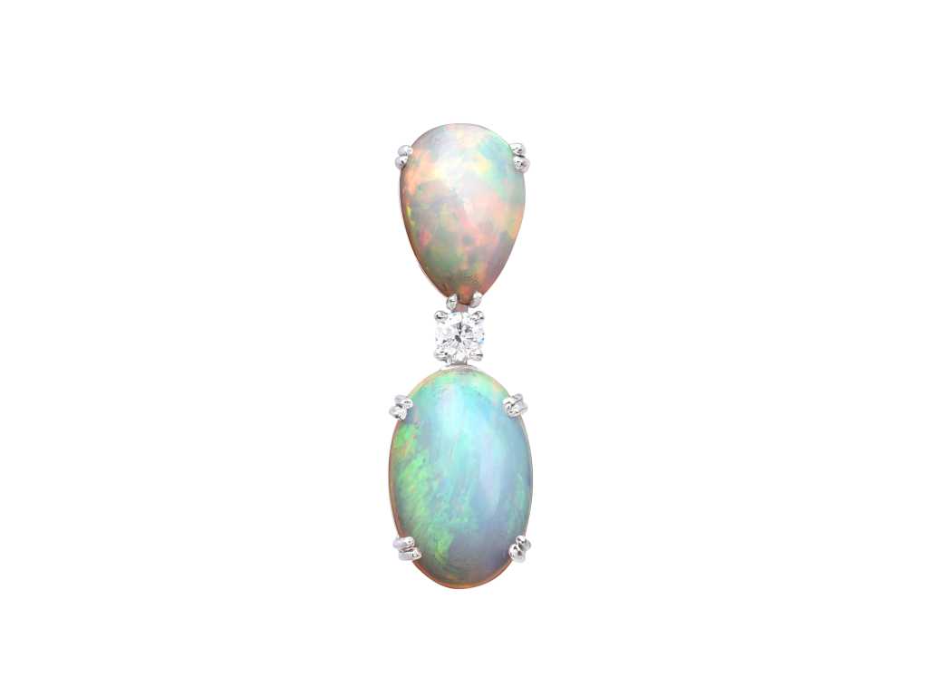 Ciondolo con diamante naturale e opale