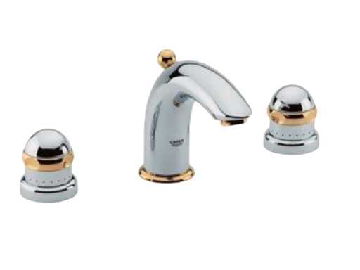 Grohe Igo Sentosa Driegats wastafelmengkraan goud chroom