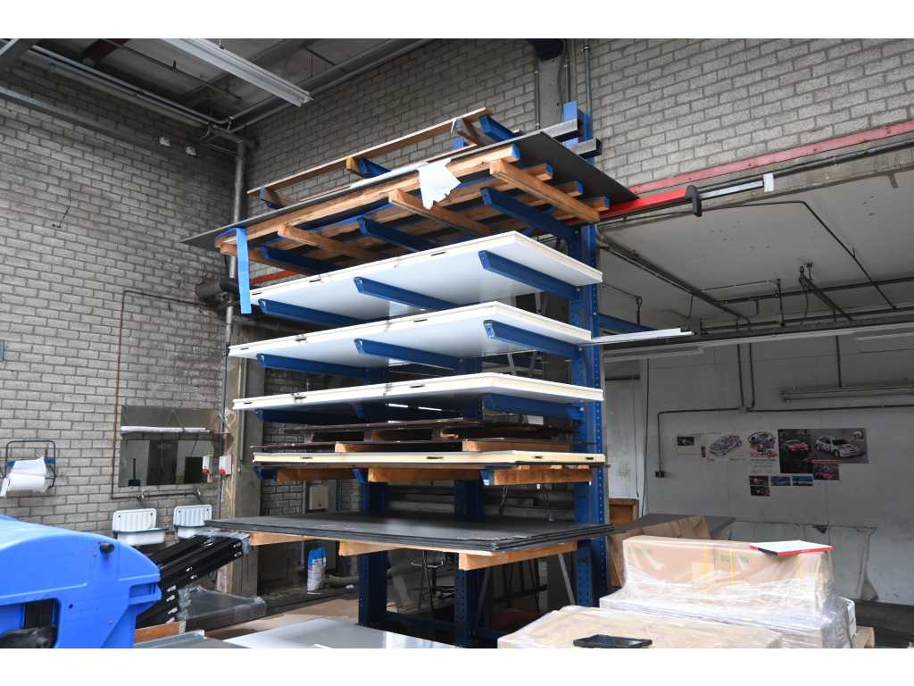 Polypal - Rayonnage double cantilever en 3 parties