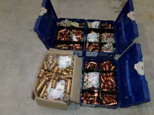 Lot of Viega Profipress press couplings Ø28 mm including sorting bins