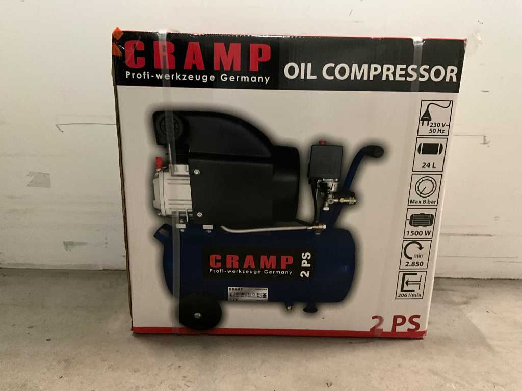 Compressore d'aria mobile a crampo 220 volt 2 HP 25 litri 206L/pm