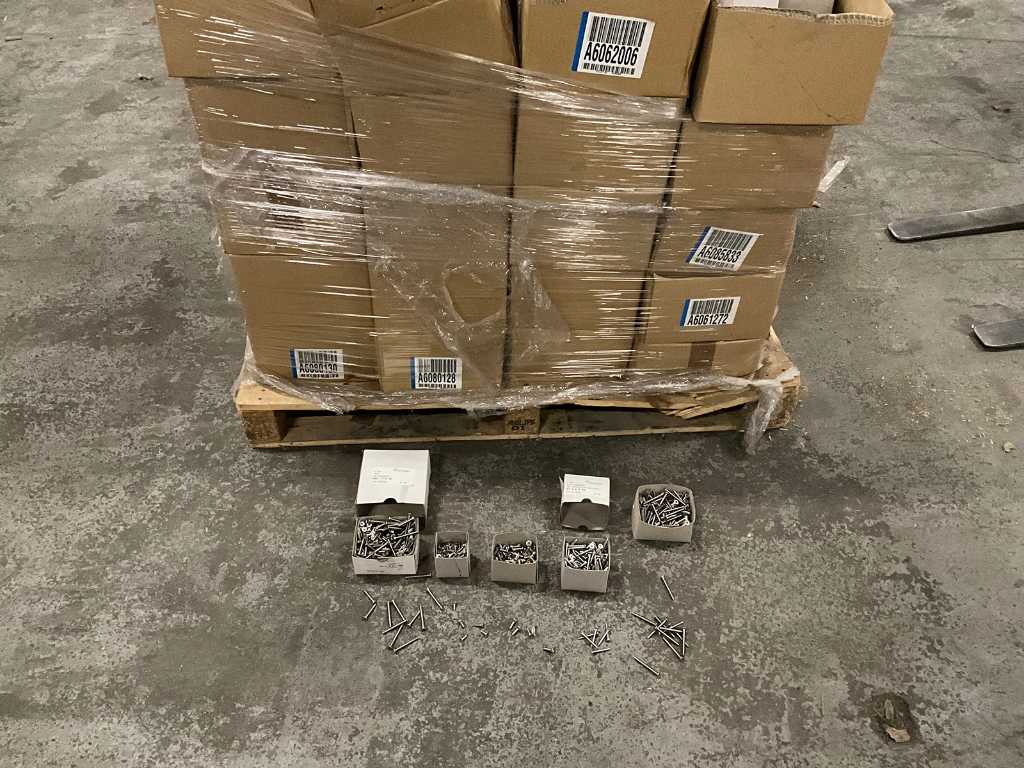 Batch of stainless steel bolts and screws multi allen (approximately 275,000 pieces)