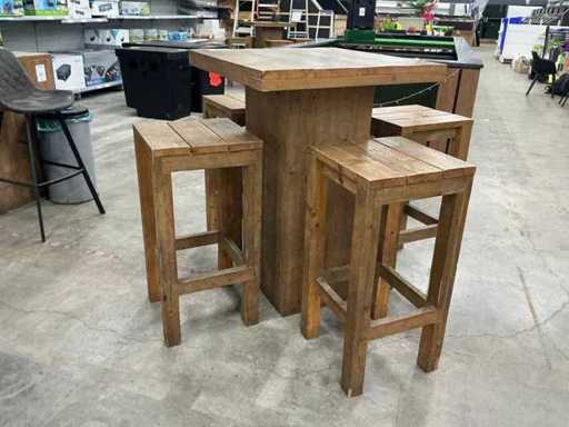 Stół barowy z 4 stołkami