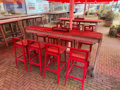 Hutten - Terras barkruk met rugleuning (4x)