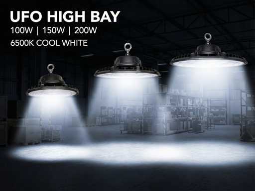 100W 6500K PRO LED UFO HIGHBAY waterdicht(12x)