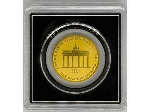 Goud 999 (1/1000 oz) – 10 Deutsche Mark "200 jaar Brandenburger Tor" – Duitsland – 1991 – 16 mm