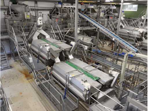 RVS aardappelschillijn