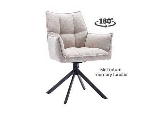 Dining Chair (6x) DYNASTY.  in touch ivory 360 autoreturninig