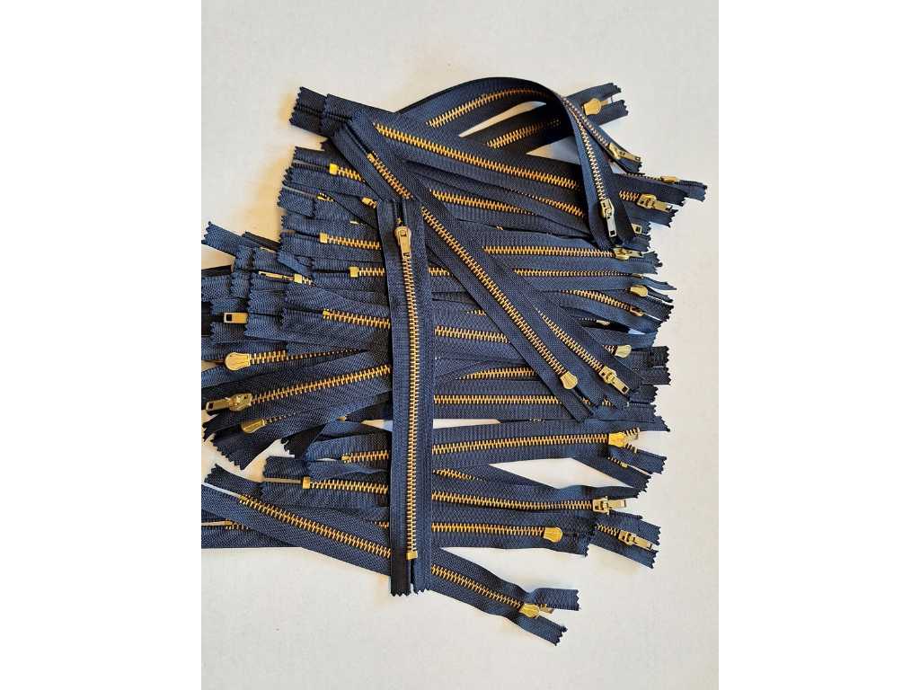 50 pieces zippers 21cm metal navy