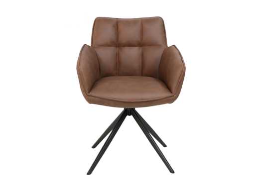 Colenis - Leon Eetkamerstoel - Whisky Bruin - Microfiber Stof - Set van 4 - Industrieel Design - Comfortabel - Metalen Poten