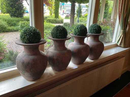 Pot met kunstplant (4x)