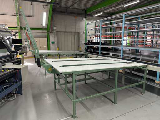Stoff ein- und ausgeführter Fördertisch