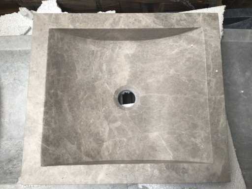 Natuursteen Marmer Grey Wastafel 45x40x10 cm