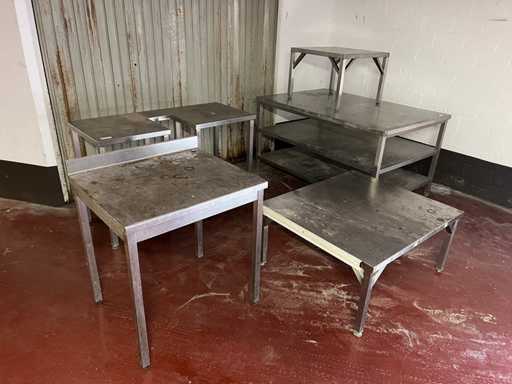Table de travail en acier inoxydable (5x)