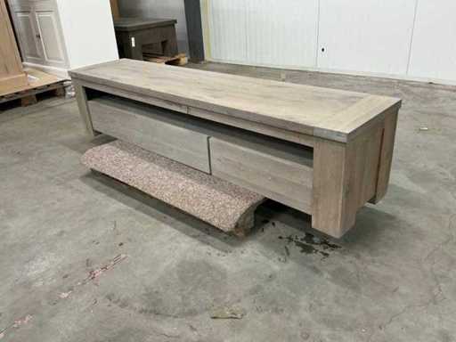 Meble telewizyjne z dębu 45,5x205x45cm