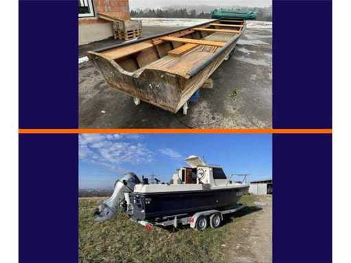 K&D | Fishing boats - cabin boat and wooden barge