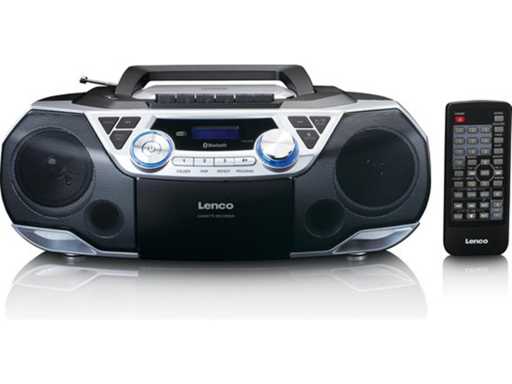 Lenco SCD-720SI - Draagbare radio met DAB radio, Bluetooth®, CD, casette recorder en USB speler - Zilver