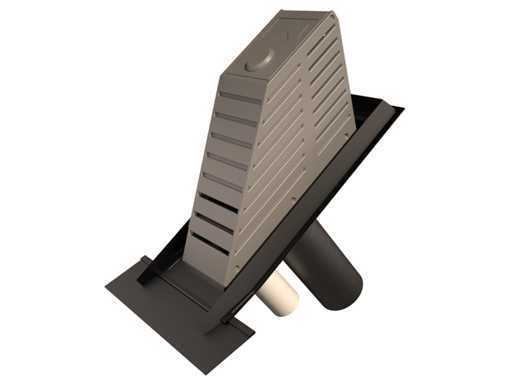 Ubbink - Compatto 2.0 15°-55° MV/WTW Ø160 mm con fognatura estesa - Cappuccio di raccolta universale