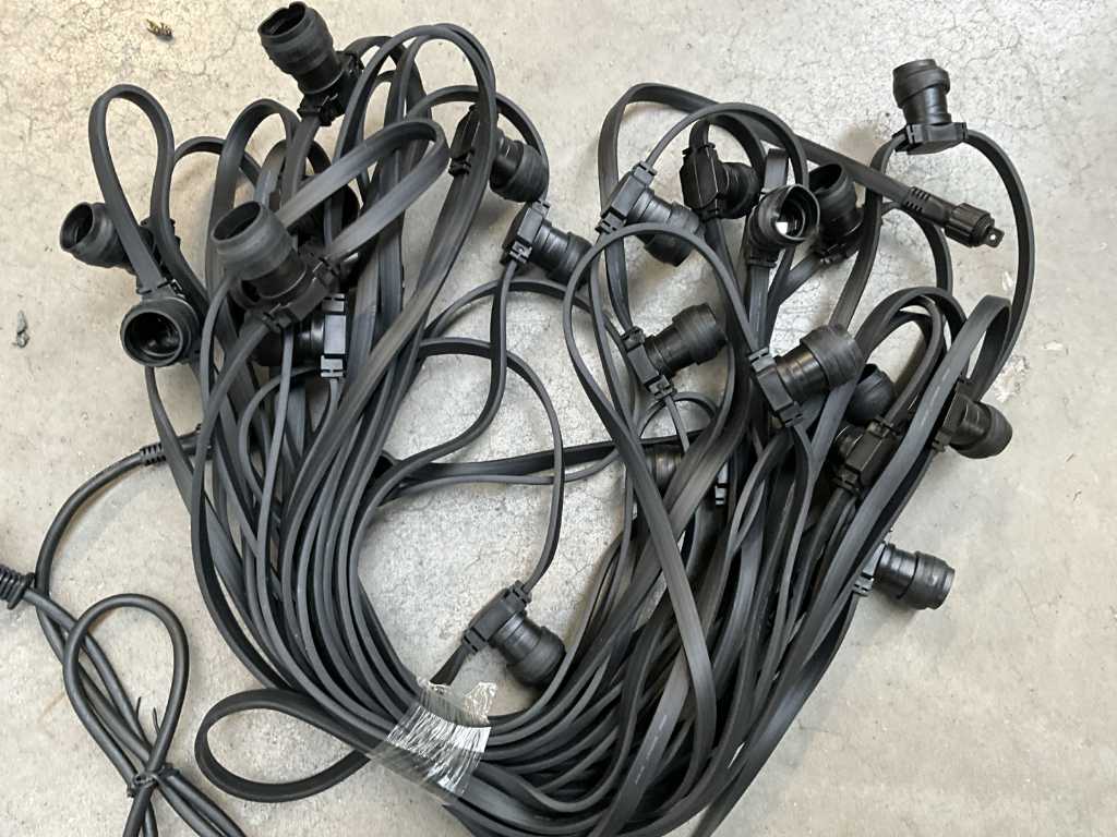 2x 25m Spike cable connectable E27 25 socket
