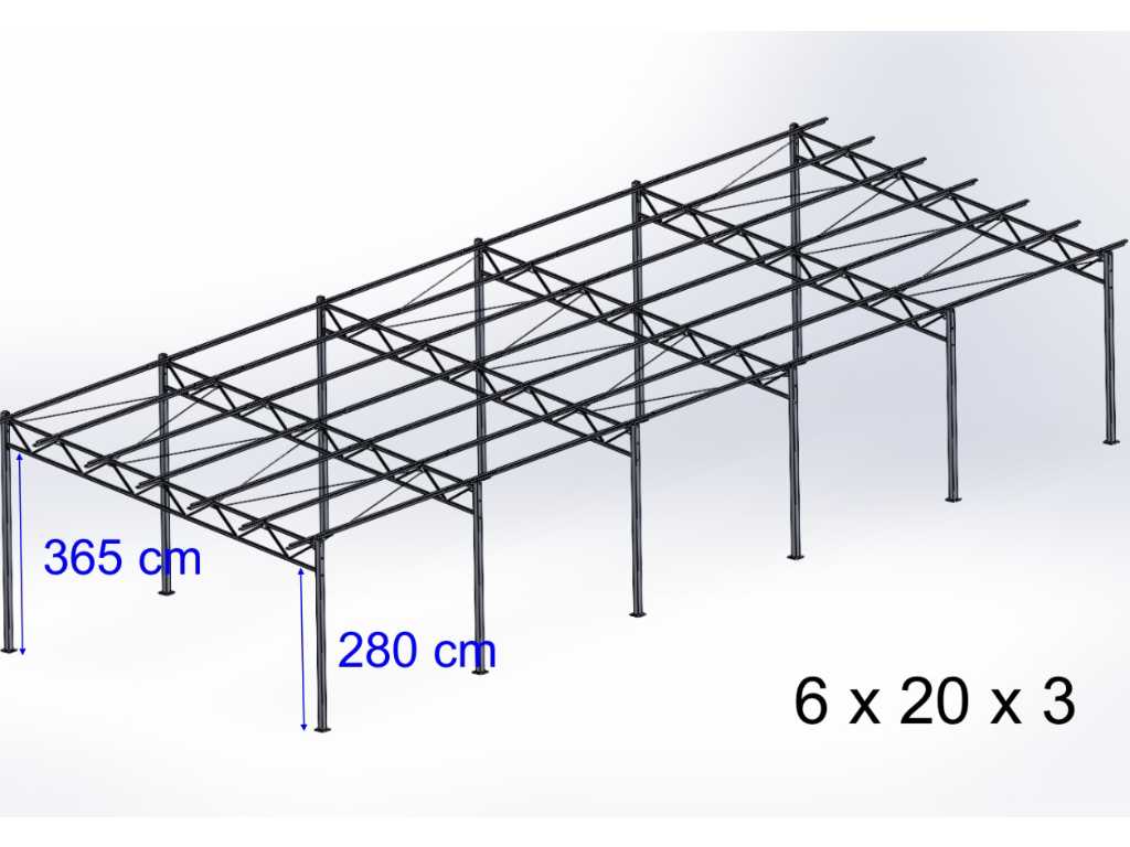 Stahlkonstruktion 6x 20 mtr (120m2)