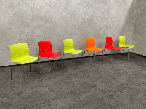 6x Gaber Slot - scaun de cantin? - verde, ro?u, portocaliu