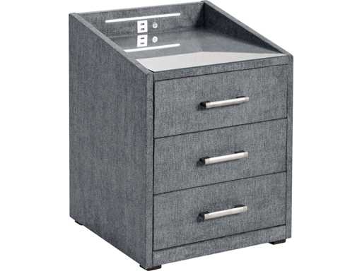 Nachtkastje met LED-verlichting en USB-poort en USB-C-poort (x2)