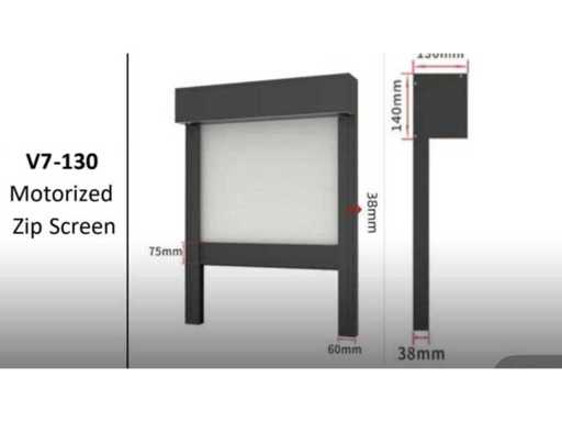 V7-130 Gemotoriseerde Zip Screen
