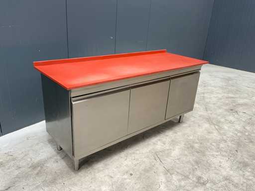 Rvs werktafel met lades