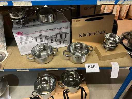 GSW - Silver star -13 piece cooking pot set