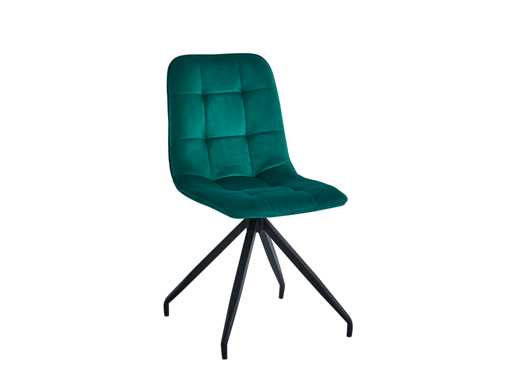 Colenis - Sedia da pranzo Farucci - Set da 6 - Verde - Velluto - Gamba X