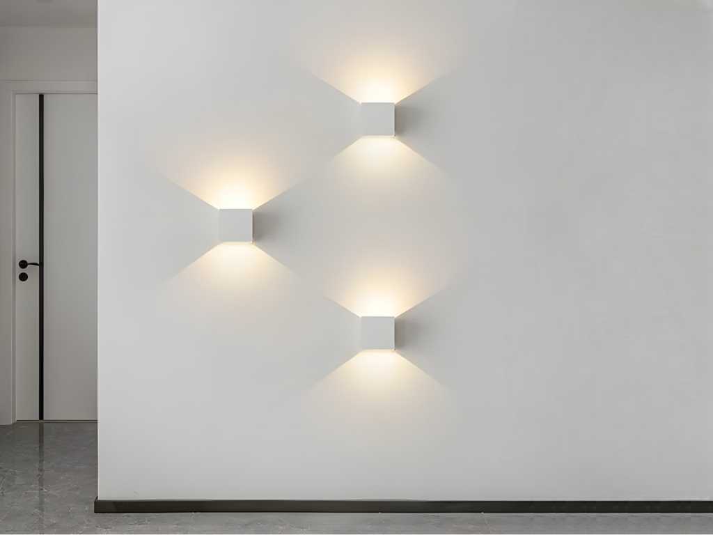 5W LED nisip alb cub lampă de perete (6x)