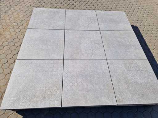 Ceramic tiles with concrete underlayment for the garden (approx. 10.08m²)