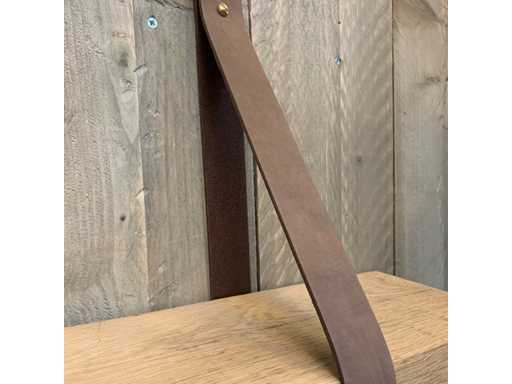 (2x) Leren Plankdragers “Vintaged Used Mahony” (set)