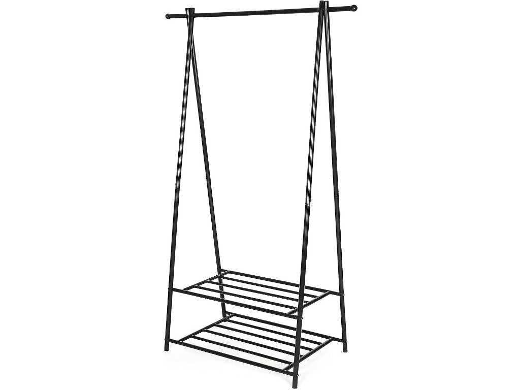 MIRA Home - Portant - Tringle à vêtements - Métal - Noir - 64x41x155