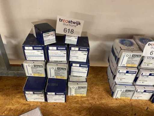 11 x Kisten mit Fensterankern; Spanplattenschrauben