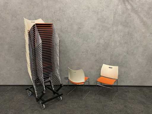 20x Casala Curvy - vergaderstoel met trolley