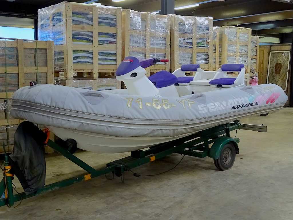 barca cu motor Bombardier Sea-Doo Explorer "Casper" (incl. remorcă)