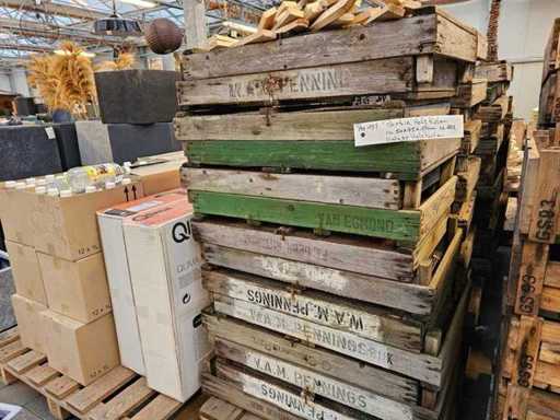 Große Partie Vintage Holzkisten (ca. 100 Stück) - Authentische Deko-Objekte