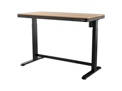 Zit-Sta Werkplek Zwart 120cm Whitewash eiken Elektrisch Verstelbaar