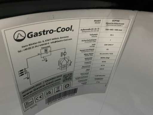 Champion / Gastro-Cool GCPT40 Koelkast