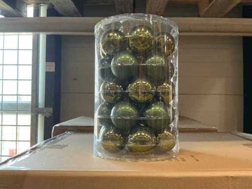 Partij glazen kerstballen 60mm green combi 30/tube (120 tubes)