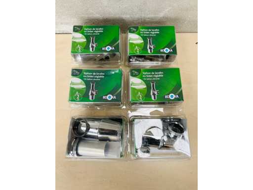 ECOUL (x6) - Verstelbare bassin-syphon in verchroomd messing