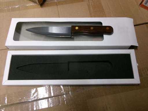 Keramisch mes 3", ca. 7,5 cm, houten handvat, zo goed als nieuw (MR) (60x)