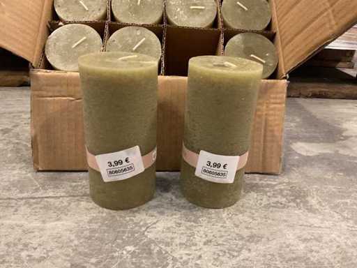 Partij Essentials Kaarsen Olijfgroen 7x14 cm (288x)