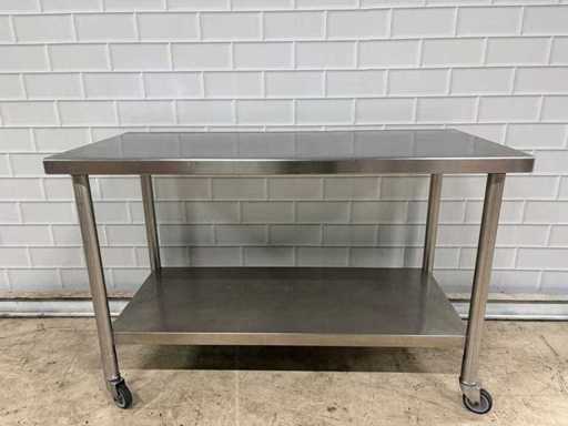 Mobile- Stainless Steel - Work Table with Shelf